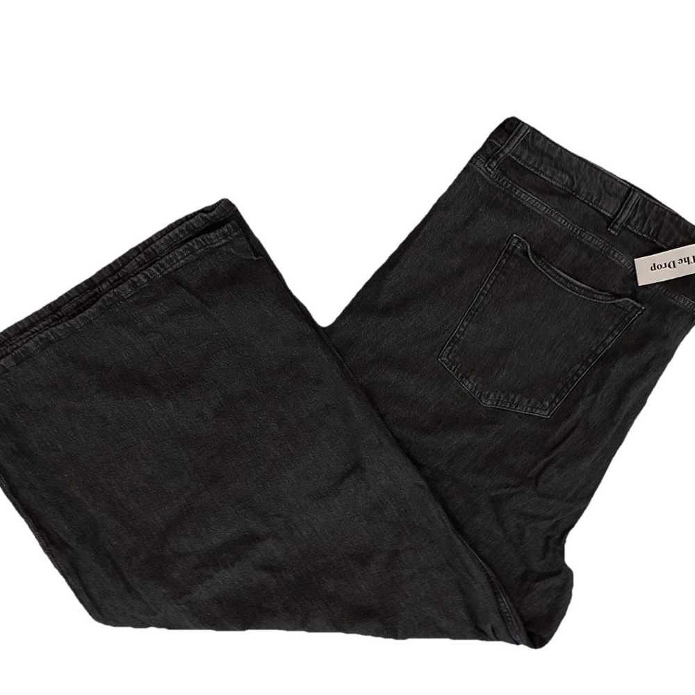 The Drop Women's Sz 40 Frida Relaxed Fit Faded Black Baggy Wide-Leg Jeans Comfy - Picture 3 of 10